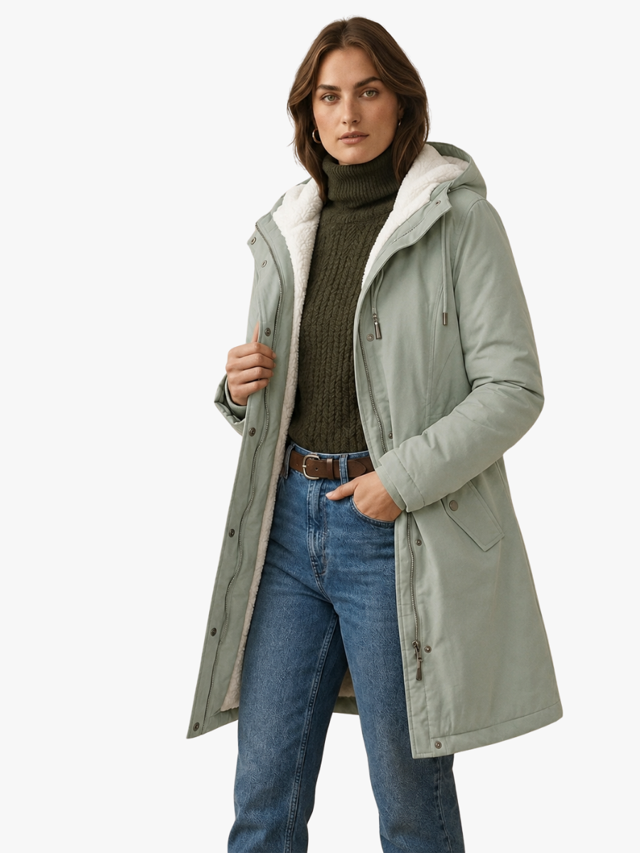 Parka d'hiver femme à capuche doublée polaire chaude et déperlante 8