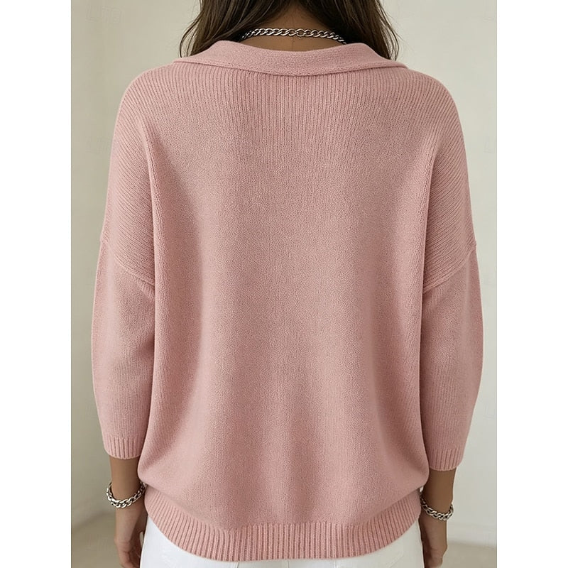 Pull col bénitier drapé en maille femme 5