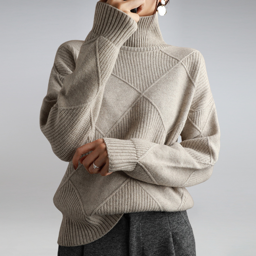 Pull col roulé femme en laine chaud et respirant 4