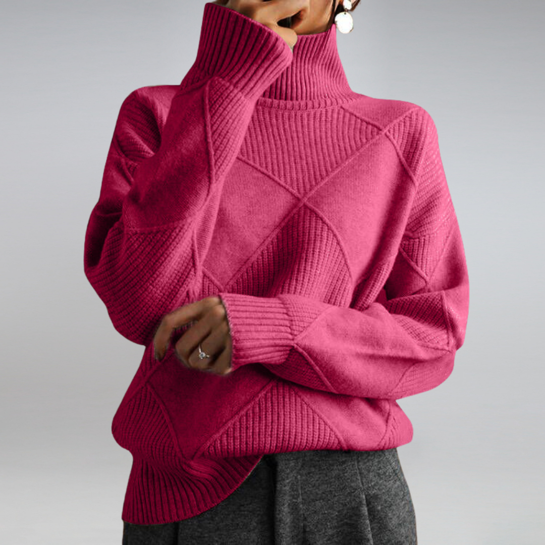Pull col roulé femme en laine chaud et respirant 5