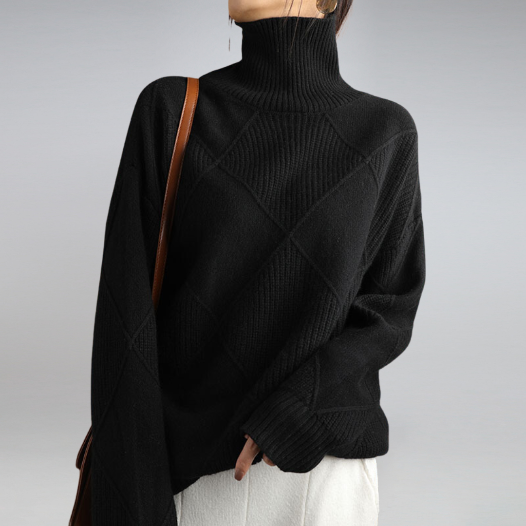 Pull col roulé femme en laine chaud et respirant 7