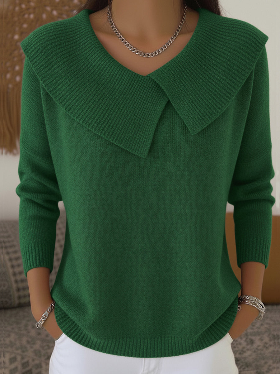 Pull en laine femme à col à revers et motif festif 3