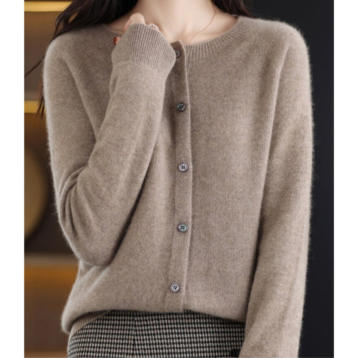Pull femme en laine mérinos doux et chaud à fermeture boutonnée 10