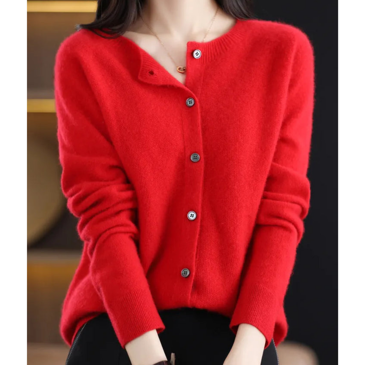 Pull femme en laine mérinos doux et chaud à fermeture boutonnée 14