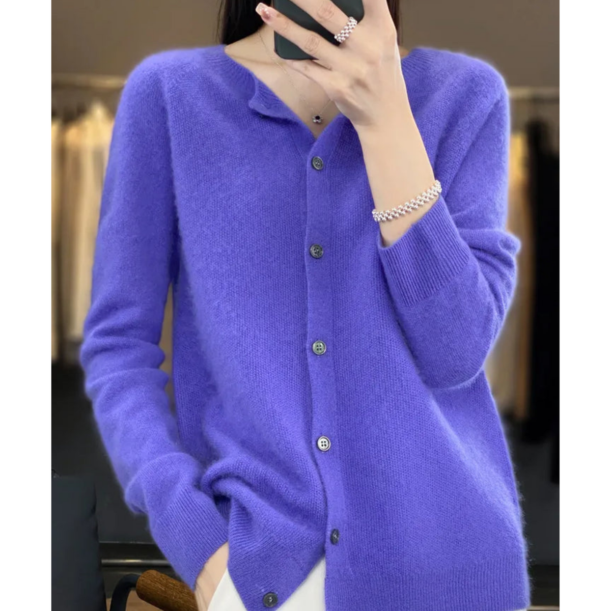 Pull femme en laine mérinos doux et chaud à fermeture boutonnée 3