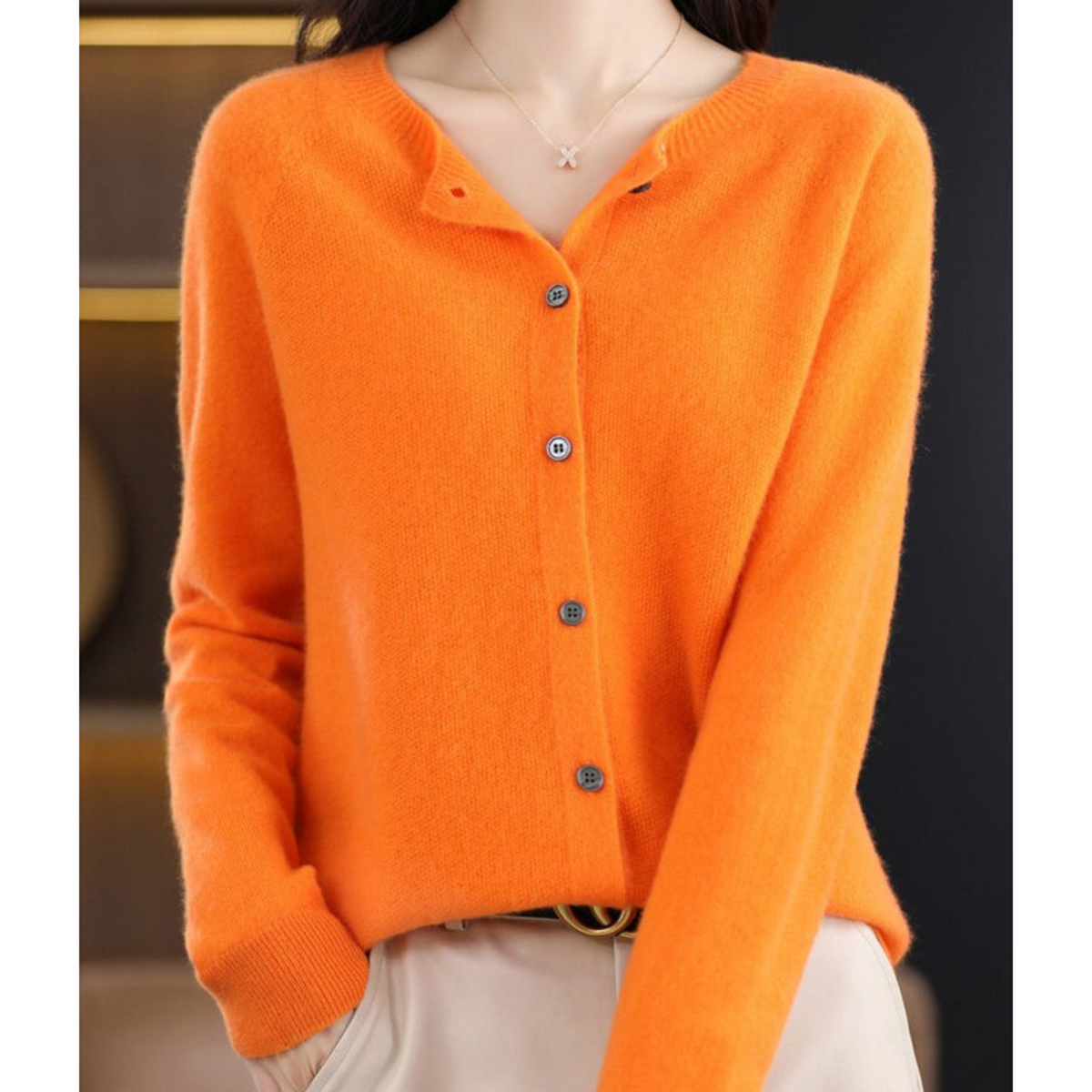 Pull femme en laine mérinos doux et chaud à fermeture boutonnée 8