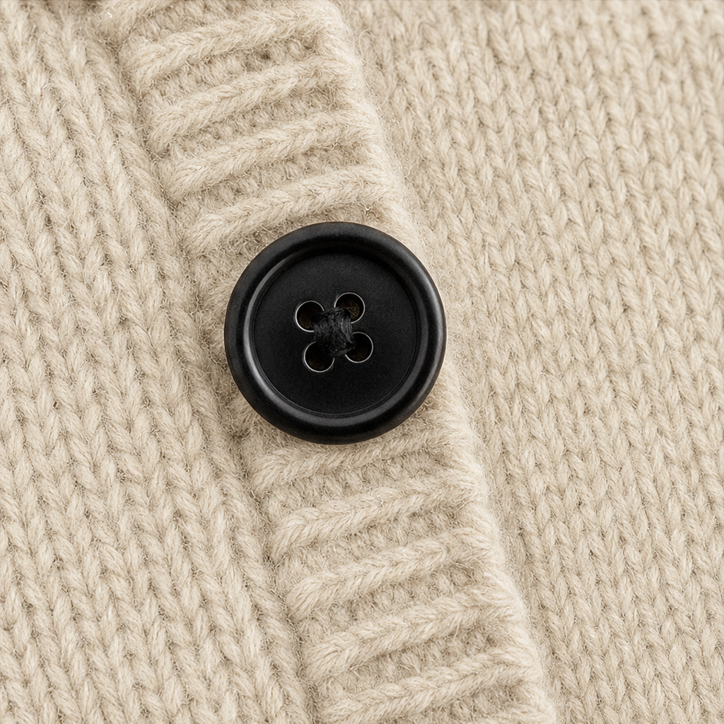 Pull femme en maille à détails tressés et boutons décoratifs 13