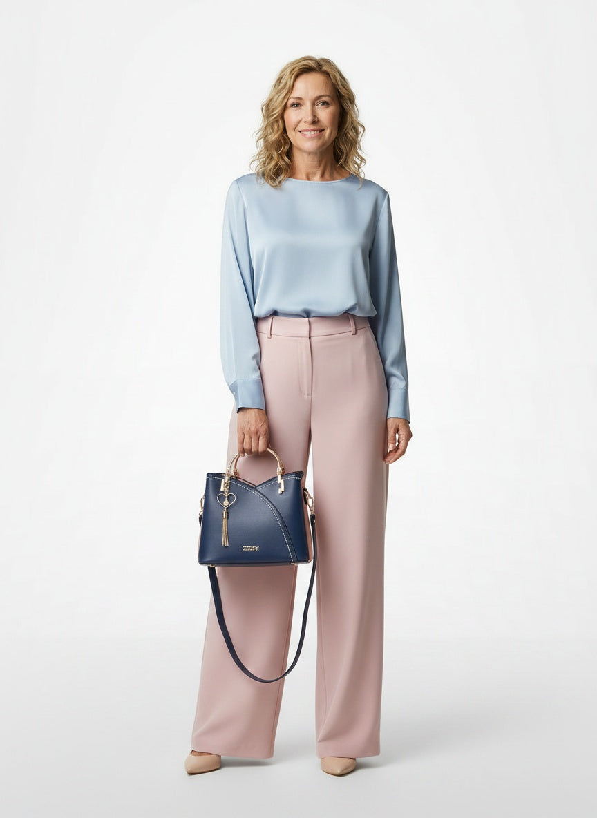Full body view of the model wearing Sac à main et sac à bandoulière femme