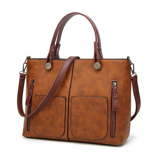 Sac bandoulière femme vintage en cuir PU à fermeture éclair 2