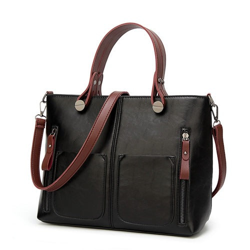 Sac bandoulière femme vintage en cuir PU à fermeture éclair 3