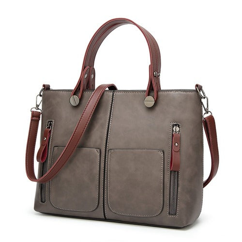 Sac bandoulière femme vintage en cuir PU à fermeture éclair 4
