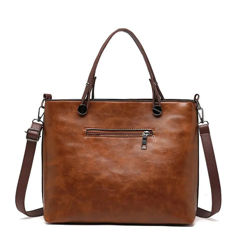 Sac bandoulière femme vintage en cuir PU à fermeture éclair 7