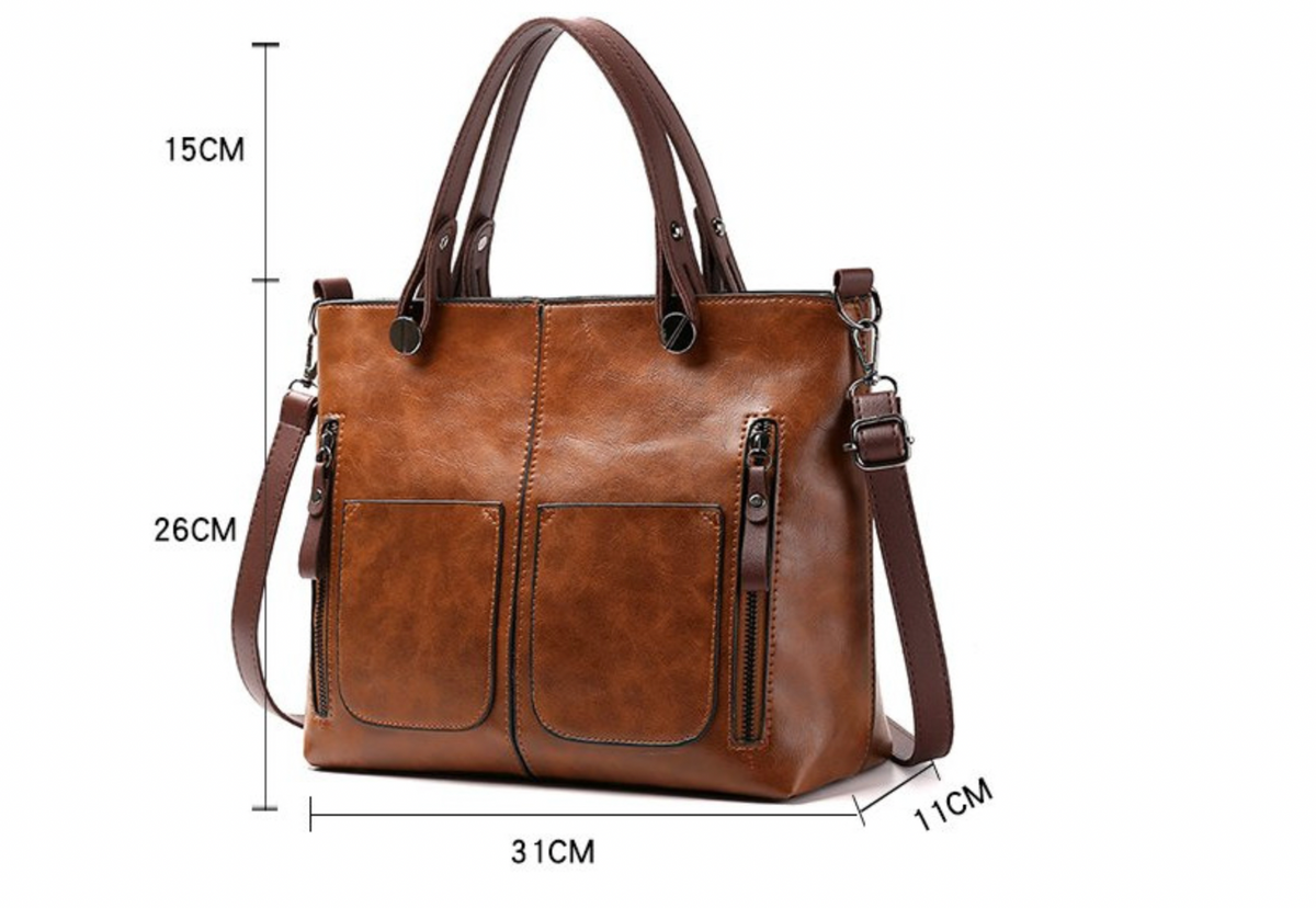 Sac bandoulière femme vintage en cuir PU à fermeture éclair 9