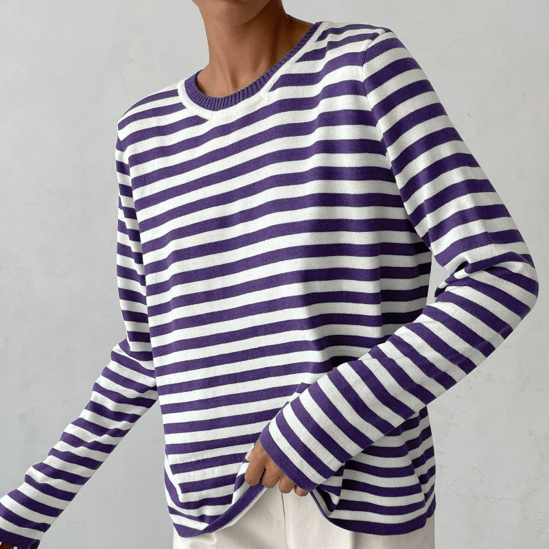 Sweat femme à rayures et coupe ample pour le quotidien 7