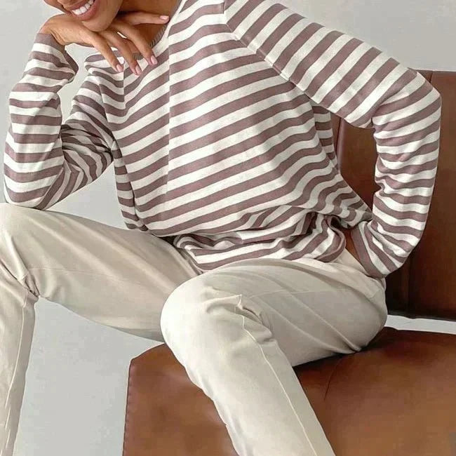 Sweat femme à rayures et coupe ample pour le quotidien 8
