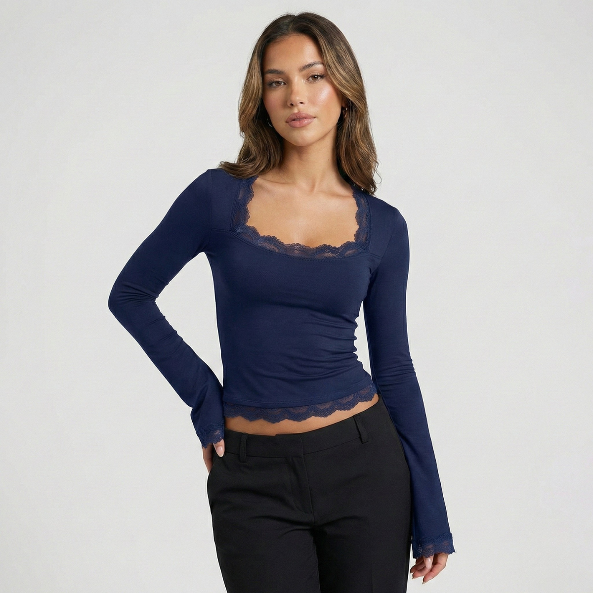 T-shirt manches longues femme à coupe confortable 3