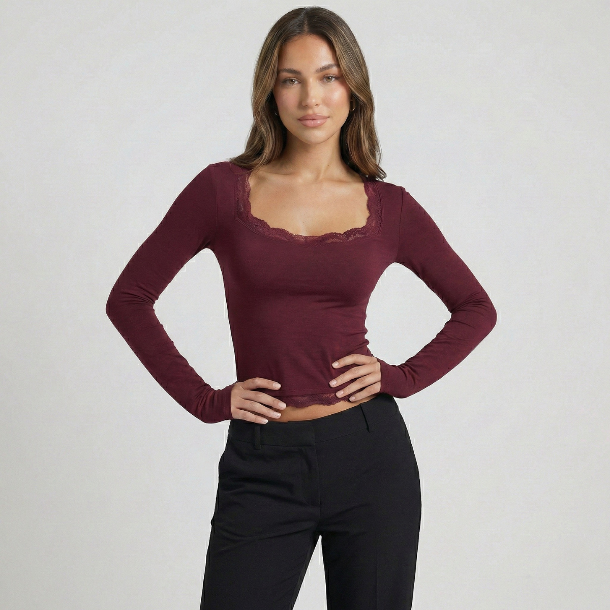 T-shirt manches longues femme à coupe confortable 6