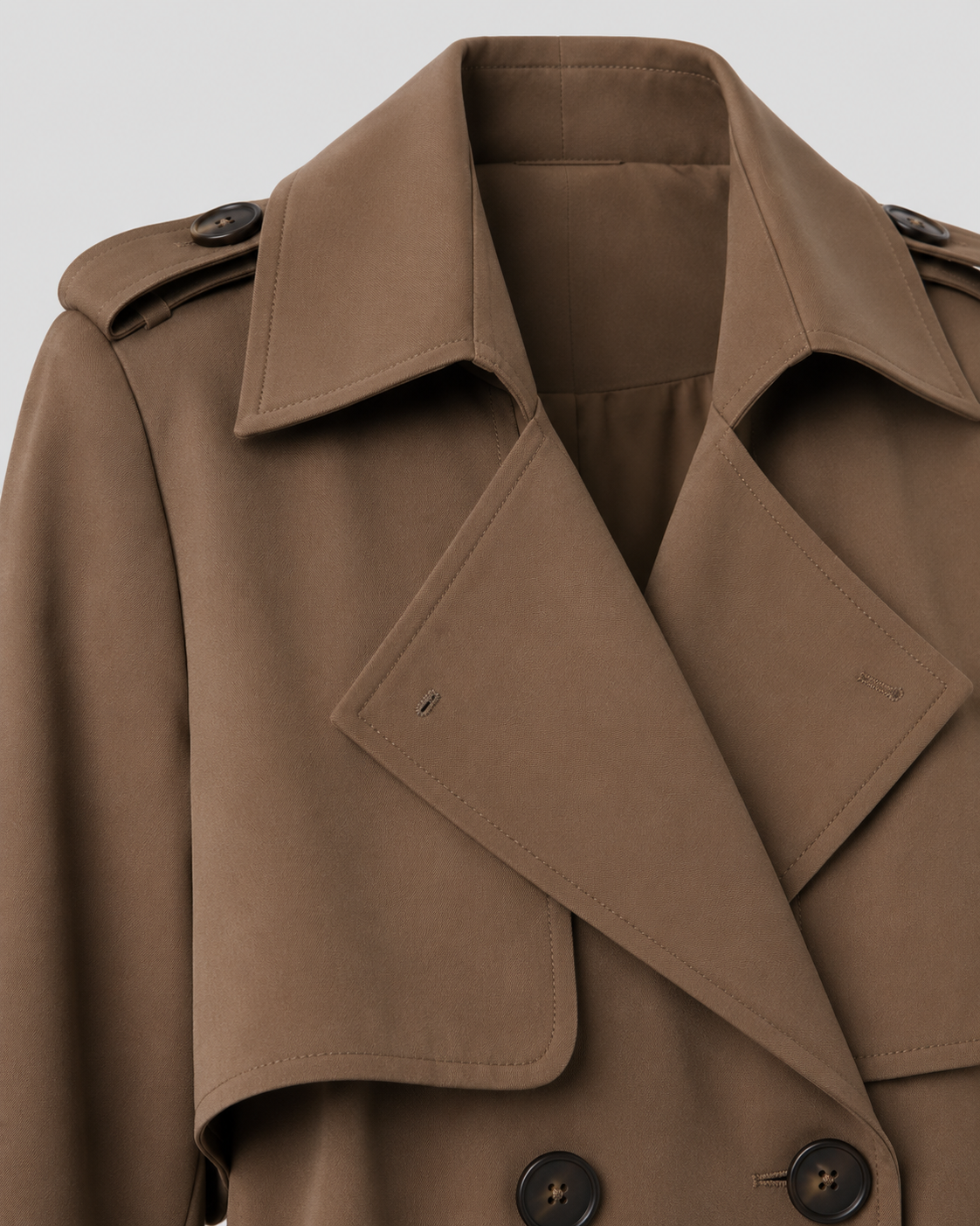 Trench long femme cintré à ceinture double boutonnage 9