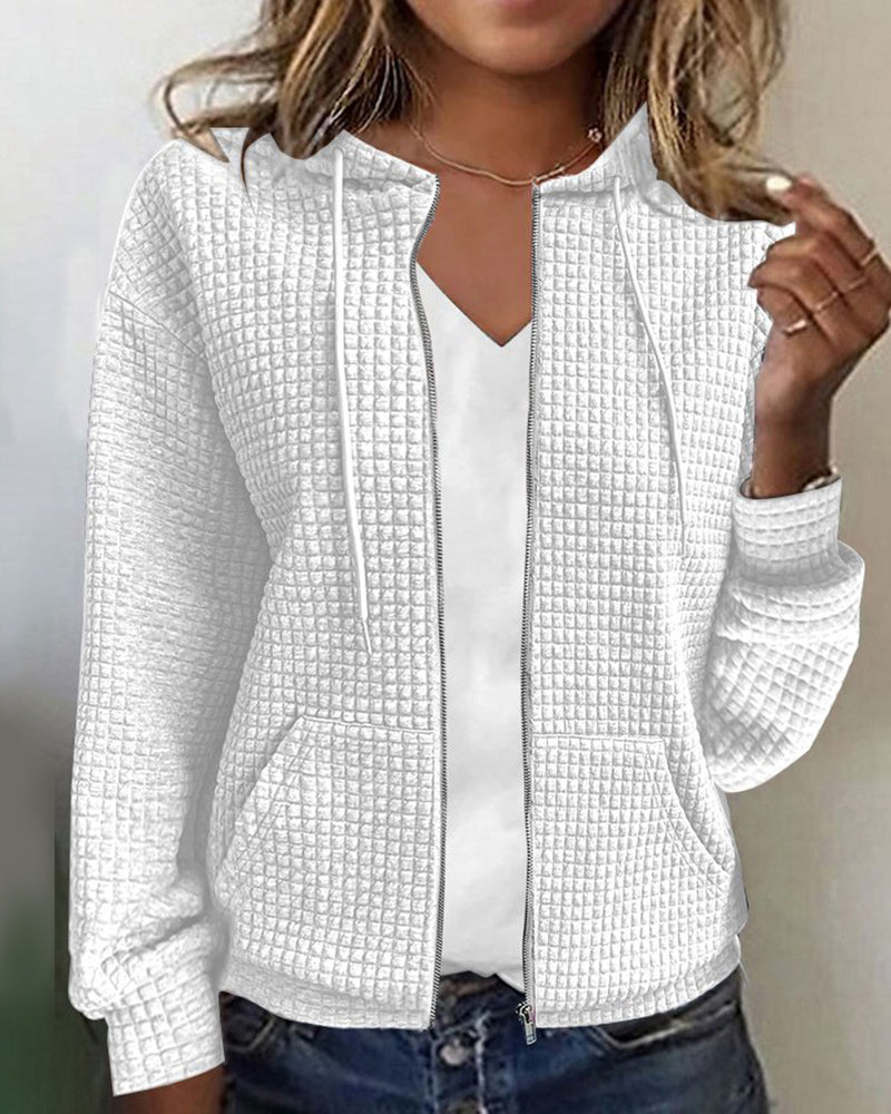 Veste à capuche femme mi-saison zippée décontractée 2