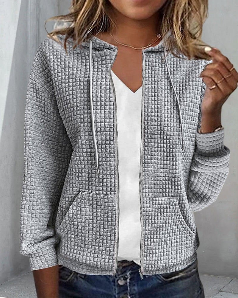 Veste à capuche femme mi-saison zippée décontractée 7