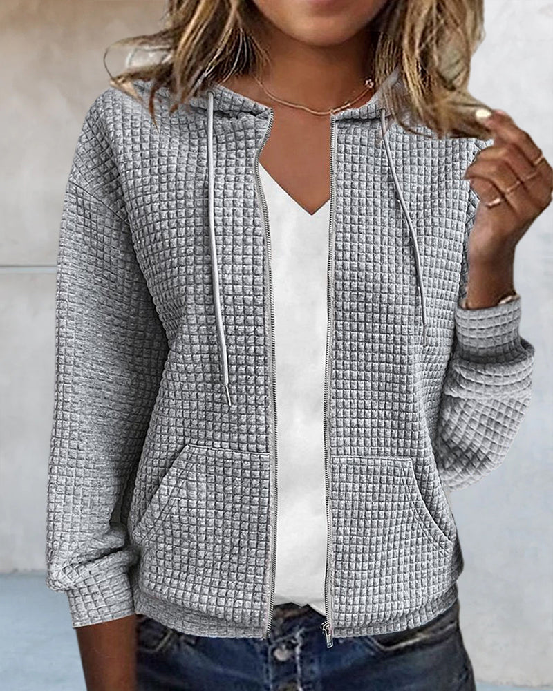 Veste à capuche femme mi-saison zippée décontractée 8