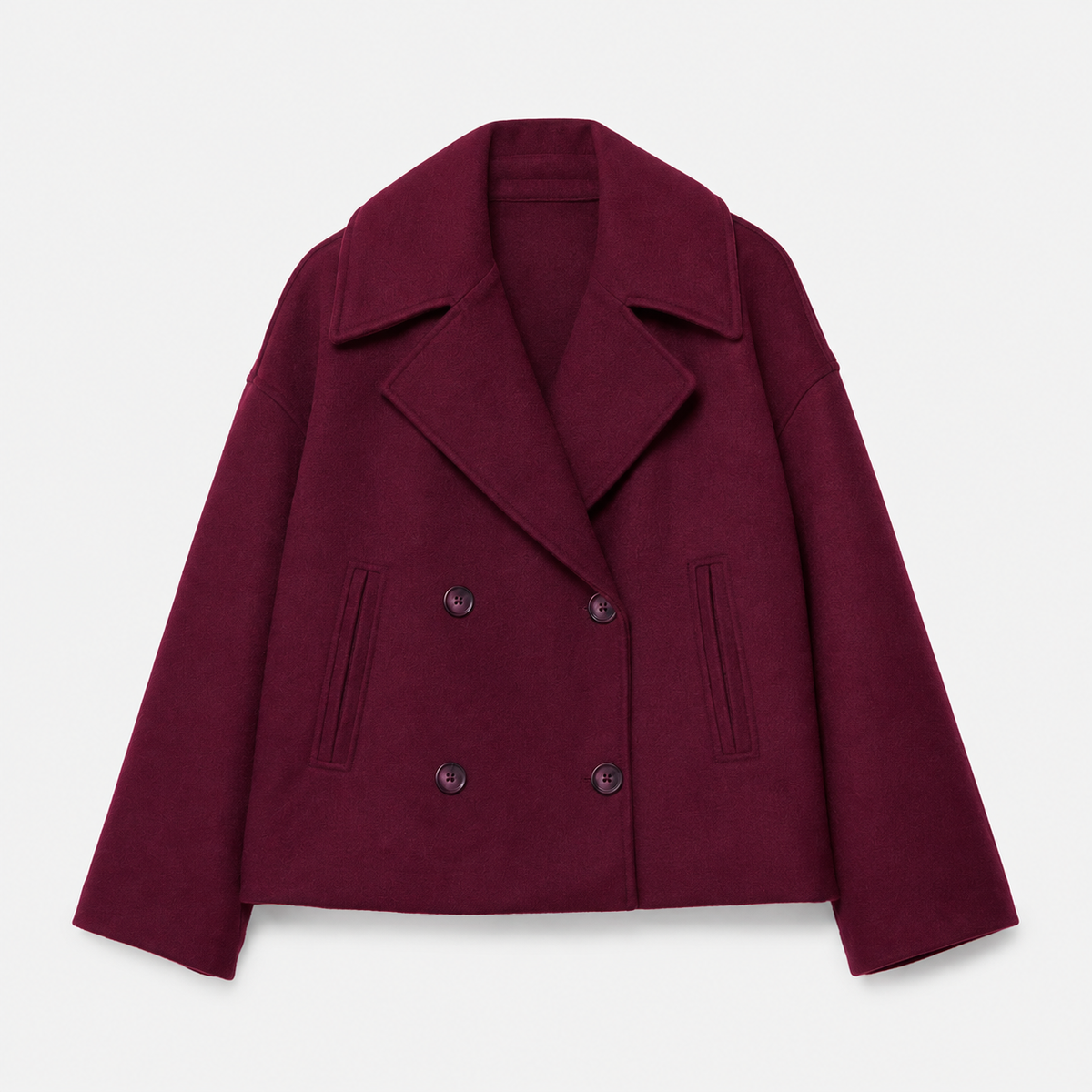 Veste courte femme croisée à double boutonnage et poches latérales 4