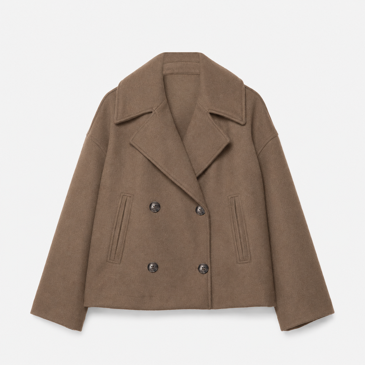 Veste courte femme croisée à double boutonnage et poches latérales 5