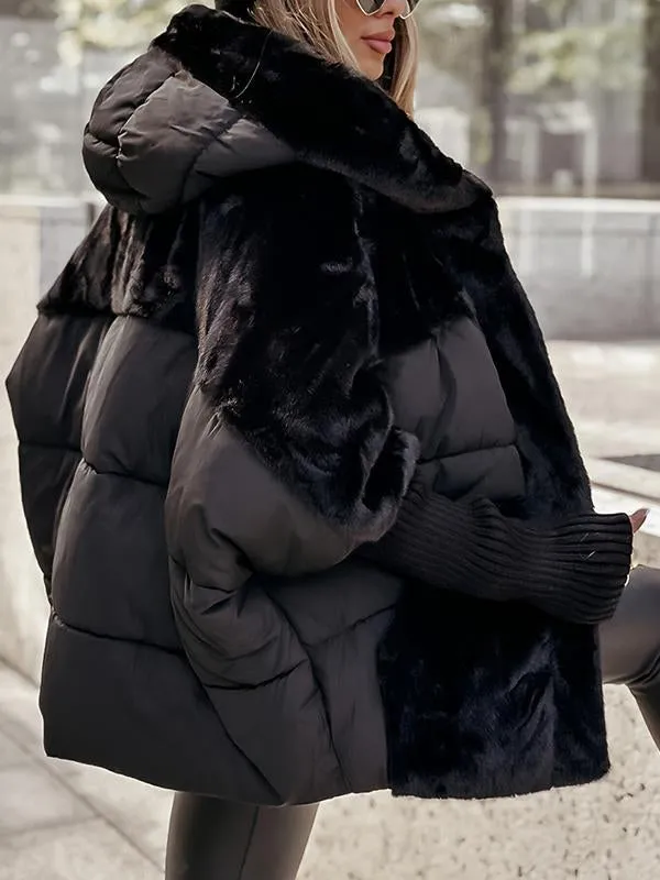 Veste d'hiver femme doublée à capuche, coupe ample et longueur hanches 9