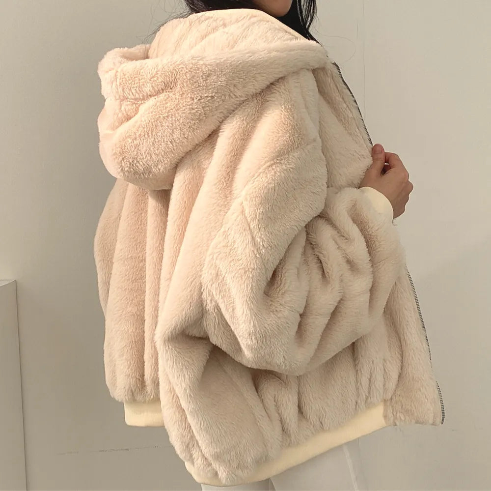 Veste d'hiver femme doublée sherpa à large col et fermeture zippée 7