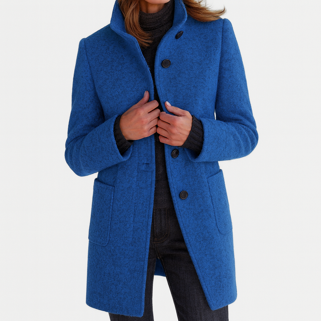 Veste d'hiver femme en laine à col montant 2