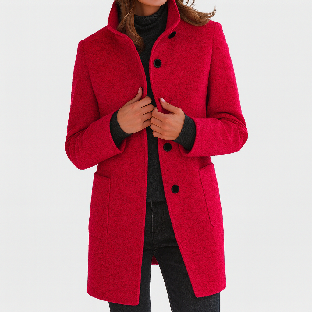 Veste d'hiver femme en laine à col montant 6