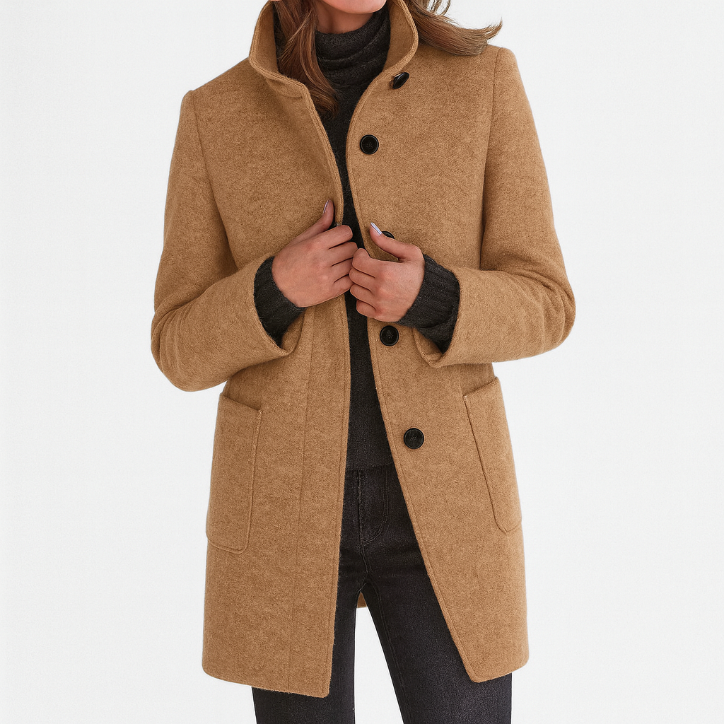 Veste d'hiver femme en laine à col montant 7