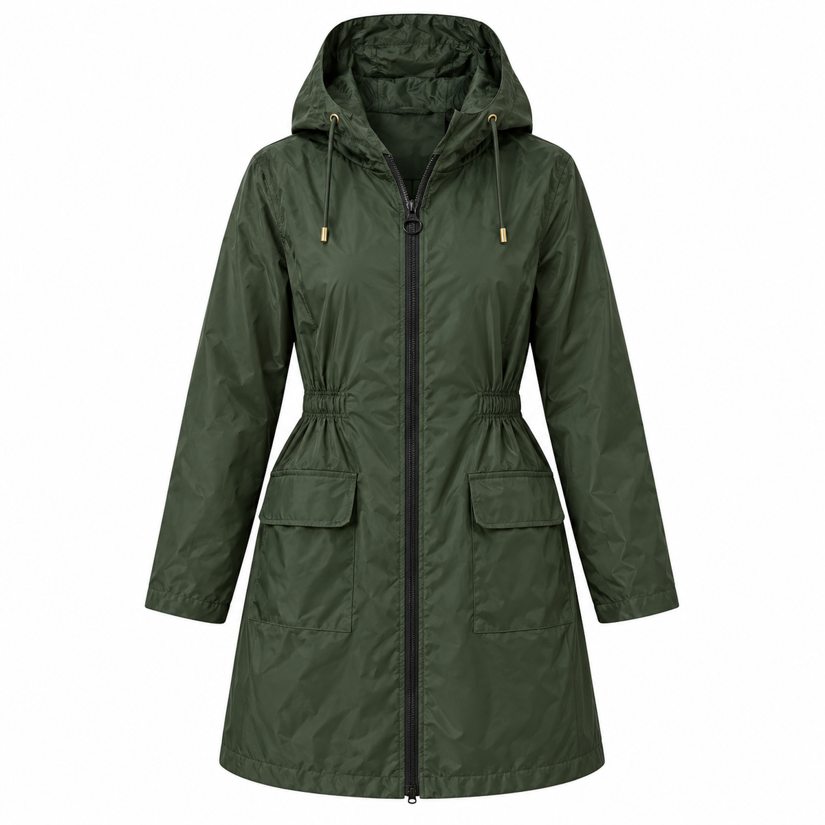 Veste de pluie coupe-vent femme déperlante à capuche et cordon de taille 6