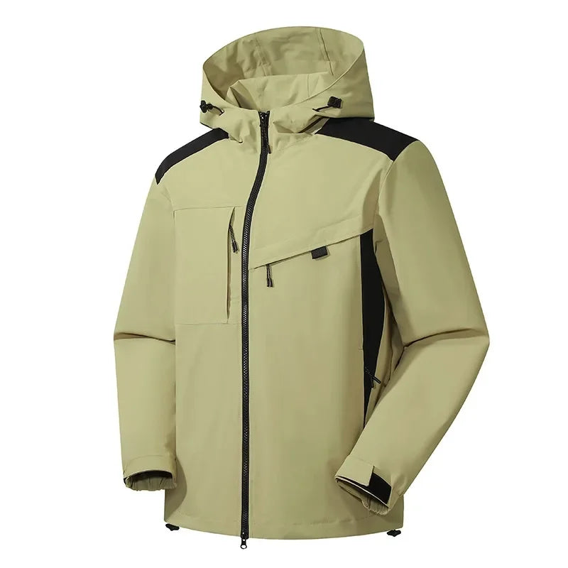 Veste de pluie imperméable femme à capuche, coutures étanchées et poches zippées 2