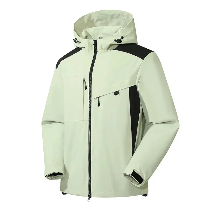 Veste de pluie imperméable femme à capuche, coutures étanchées et poches zippées 3
