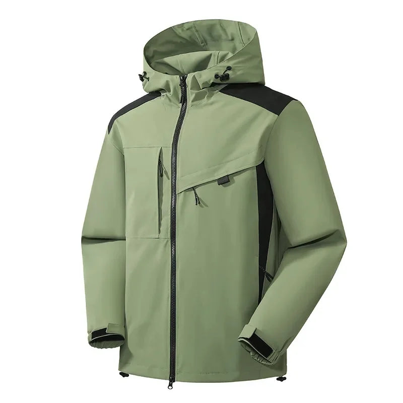 Veste de pluie imperméable femme à capuche, coutures étanchées et poches zippées 7