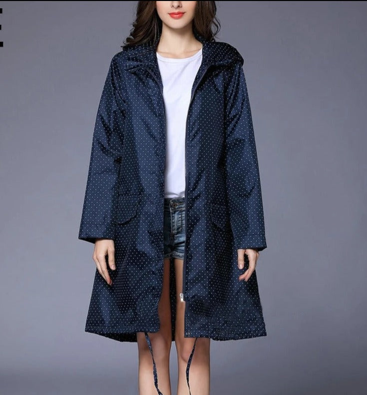 Veste de pluie imperméable femme pliable à capuche avec pochette de rangement 5