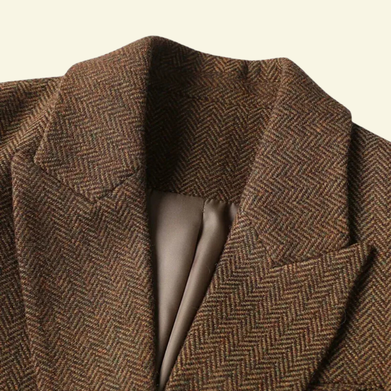 Veste en tweed femme cintrée à double boutonnage avec ceinture et manches trois-quarts 4