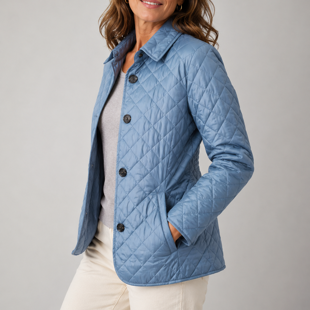 Veste matelassée femme à col montant et coupe longue 6