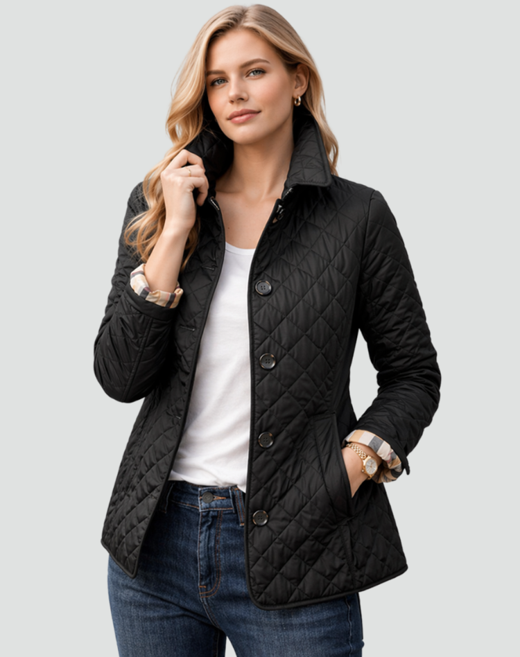 Veste matelassée femme boutonnée à col chemise 1