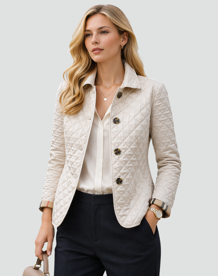 Veste matelassée femme boutonnée à col chemise 2