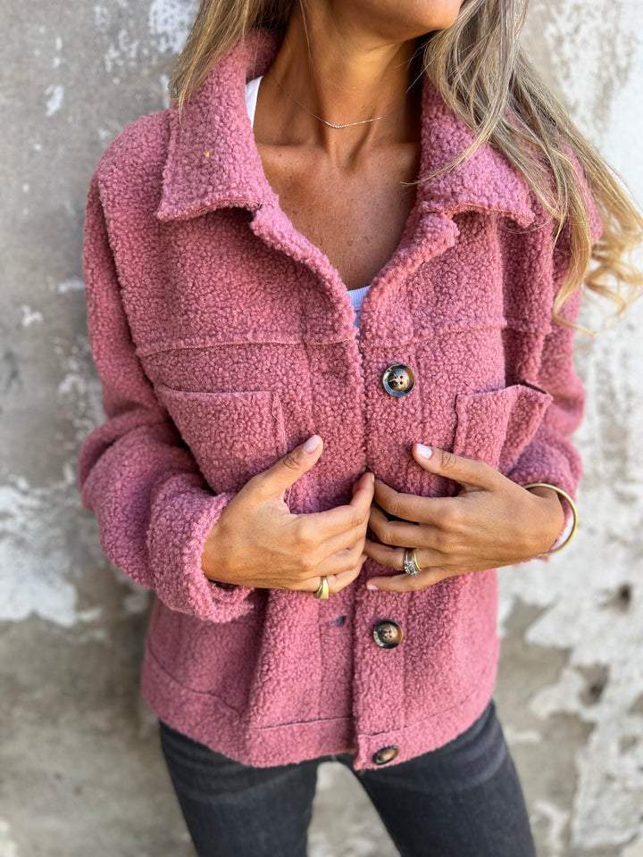 Veste mi-saison femme boutonnée à col à revers et poches pratiques 4