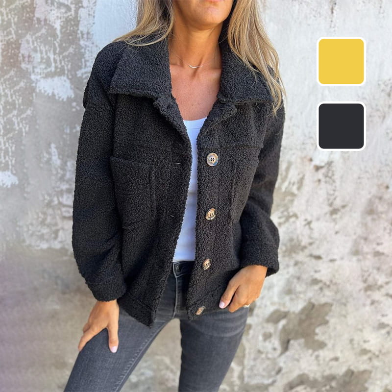 Veste mi-saison femme boutonnée à col à revers et poches pratiques 5