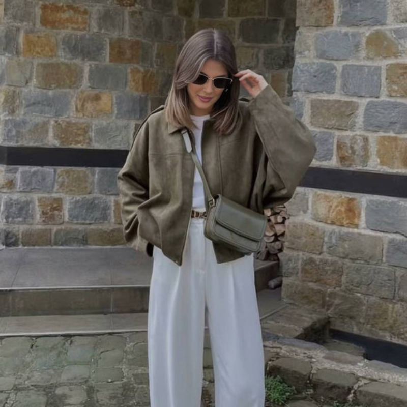 Veste mi-saison femme en polyester à fermeture éclair et col classique 11