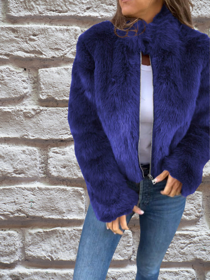 Veste mi-saison femme légère et chaude à col montant et fermeture éclair 5