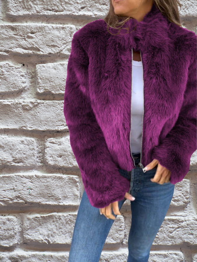 Veste mi-saison femme légère et chaude à col montant et fermeture éclair 6