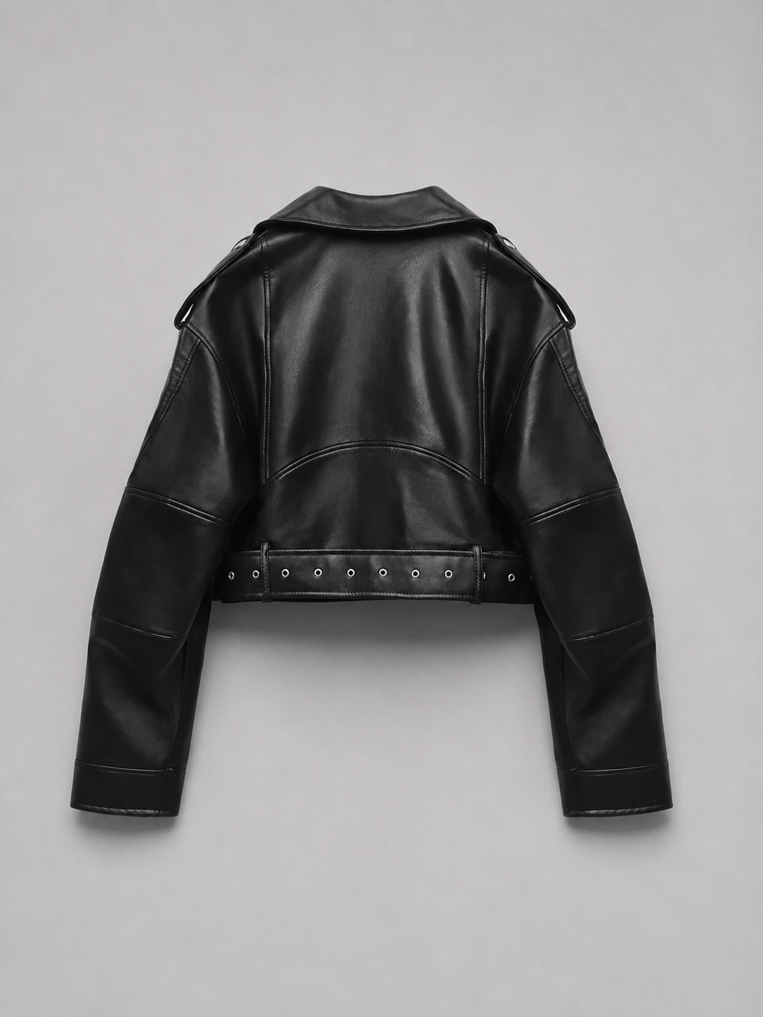 Veste motard femme en simili-cuir à zip asymétrique 7